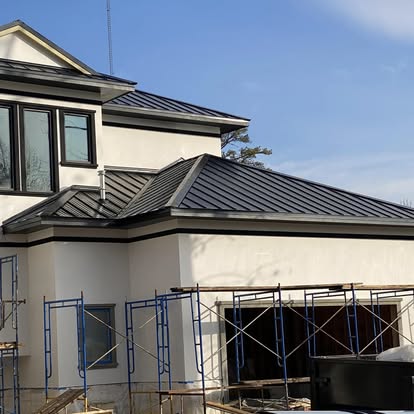 Black Standing Seam Hip Roof